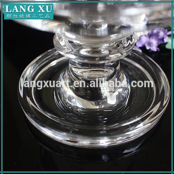 Bamboo joint clear glass pillar candle stand