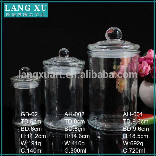 720ml Storage Eco-accetped Environmental glass storage apothecary straight sided glass jar