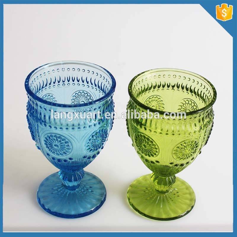 Colorful drinkware wholesale cheap glassware cup glass goblet