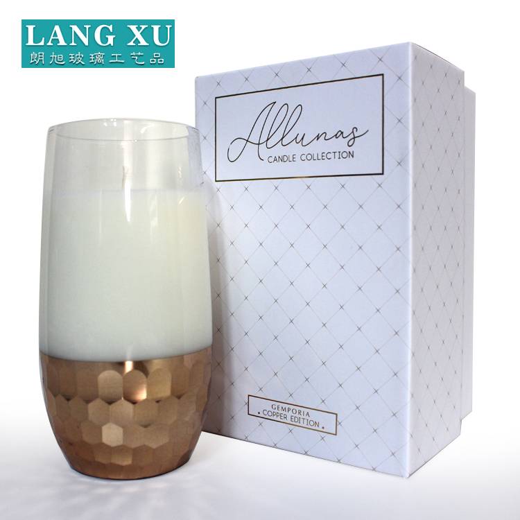 laser engraving silver gold natural soy wax candle jar with lid in luxury handmade box
