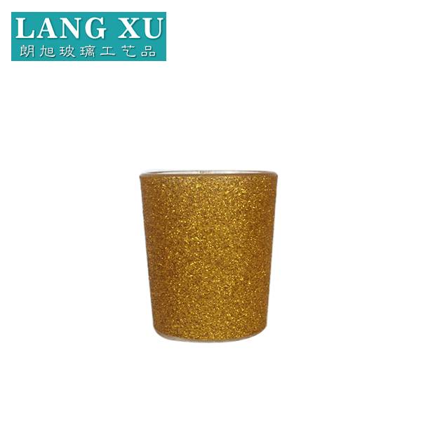 FSC22H3 5.6×6.8cm 70ml small gold glass candle jar