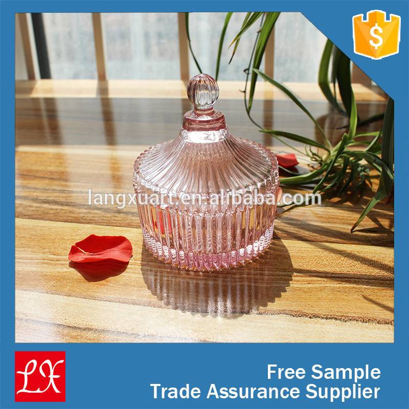 crystal glass candy bowl with glass lid wholesale