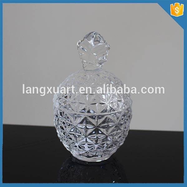 wholesale crystal pineapple shaped glass jar with lid