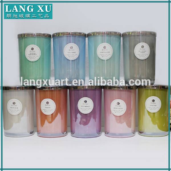 Electroplated candle fancy glass jars and lids