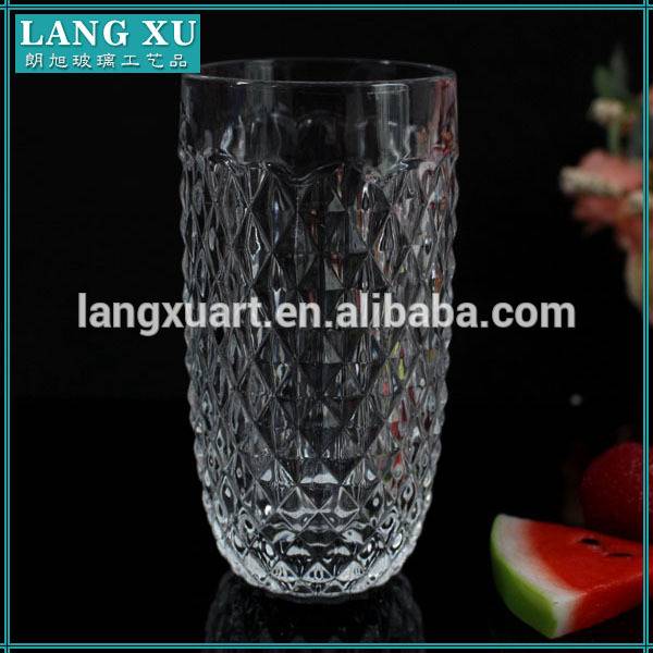 luxury tall carved glass candle jar for decoration