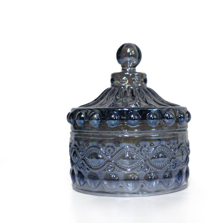 LXHY-T099  7.9×10.2cm High quality mercury electroplated luxury glass candle jar