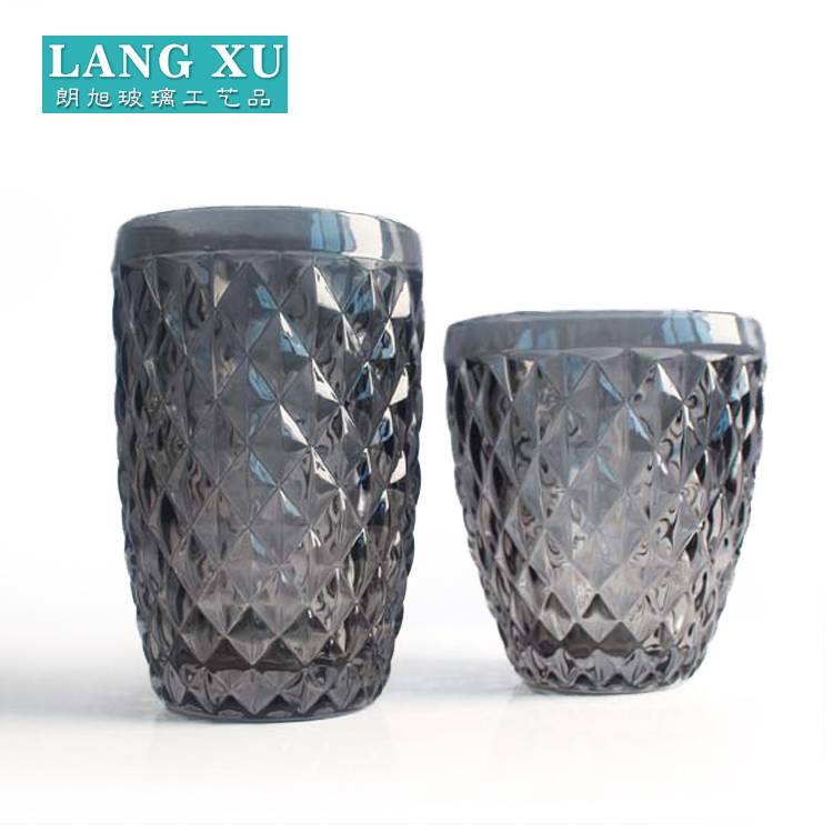 LX-B118 Eco-Friendly Stocked Featured SGS Food safe crystal drinkware smok caffe colored whiskey glass tumbler DOF drink cup