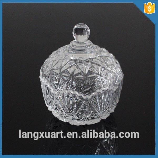 LX-T023 new cookies pot crystal glass candy pot
