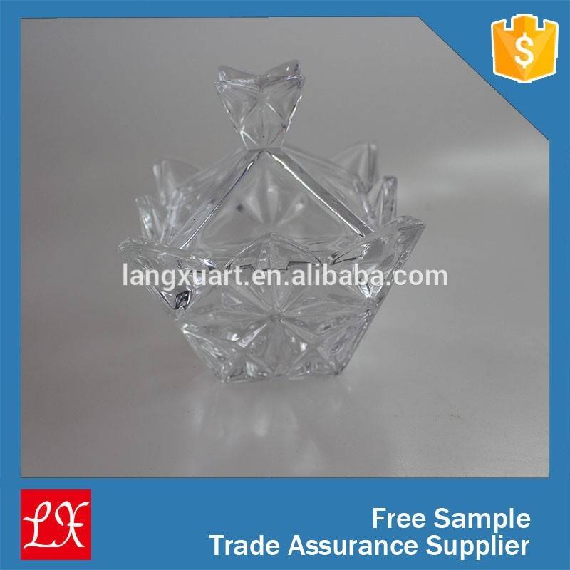 small triangle cut diamond glass candle jars with lids