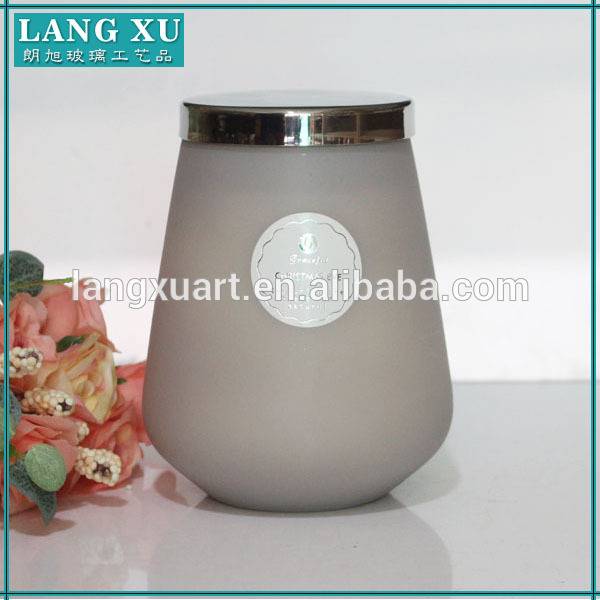 home decoration frosted soy scented candle jar with lid