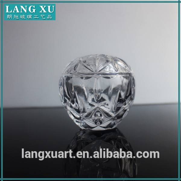 LX-T103 pressed crystal glass round globe shape mini candy jar glass