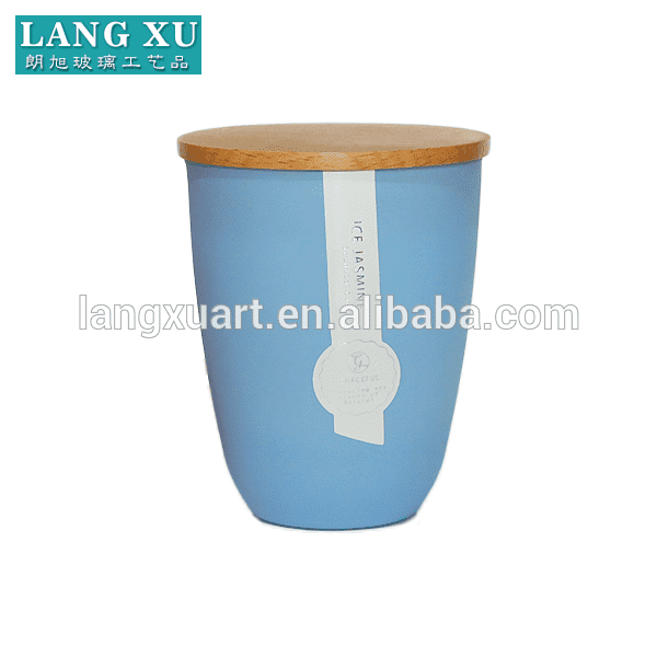 wooden lid frosted fancy soy wax candle making candle jars wholesale