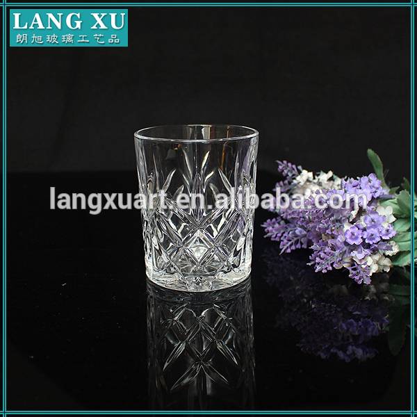 Hand pressed carved wholesale cheap glassware cup