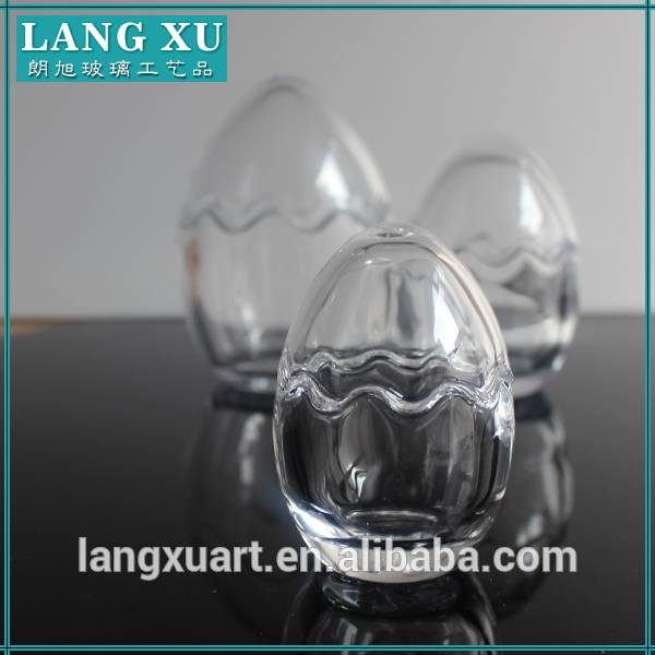 high quality clear glass storage egg shaped jar