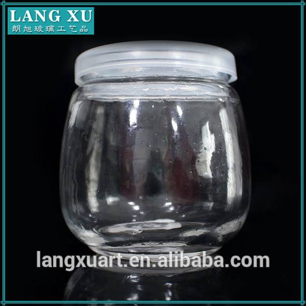 195ml glass frozen yogurt cup with white plastic lid