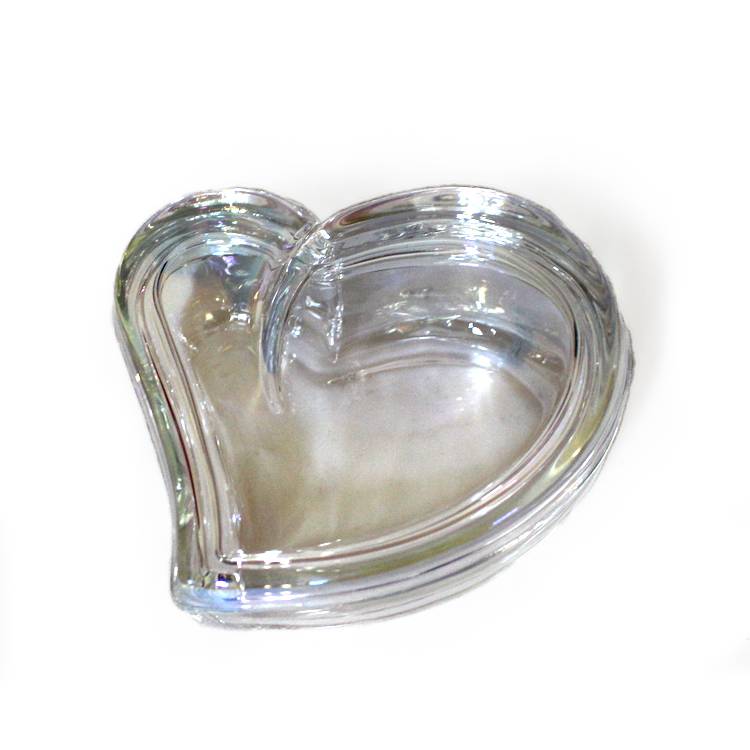 LXHY-T007 pealized multicolored heart shape glass jar with glass lid