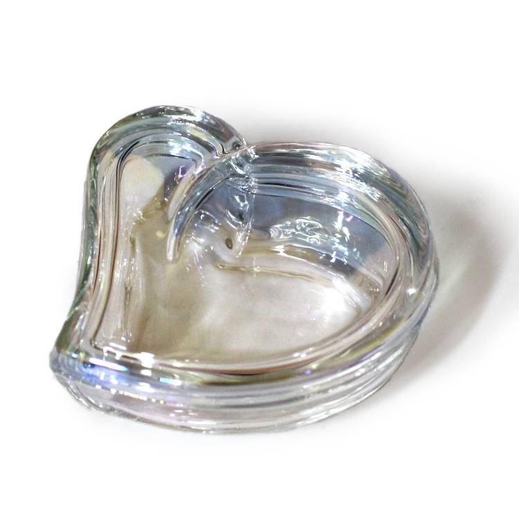 LXHY-T104 small clear pearlized glassware luxury heart shape glass candy jar