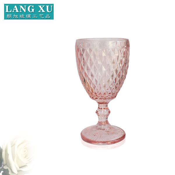 LXHY-G006 home decor diamond pineapple grey pink colore goblet wine glass