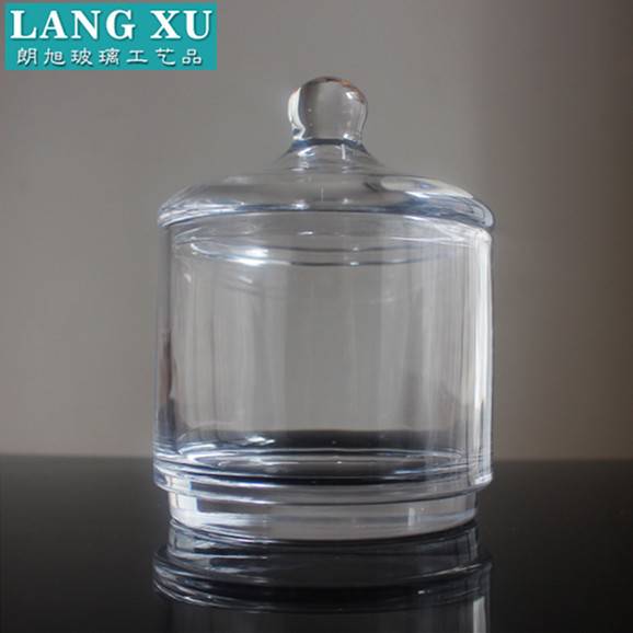 wholesale crystal container glass sugar jar with spoon
