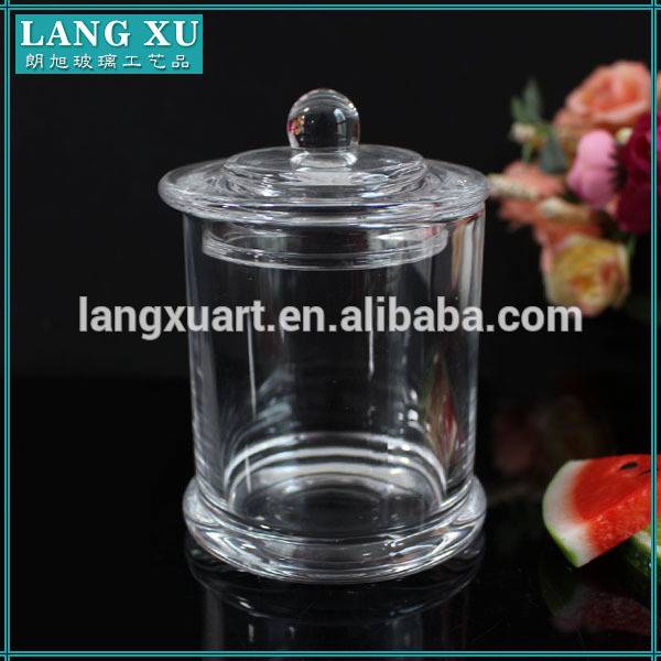 Wholesale clear glass candle jars with lids glass jar candle holder