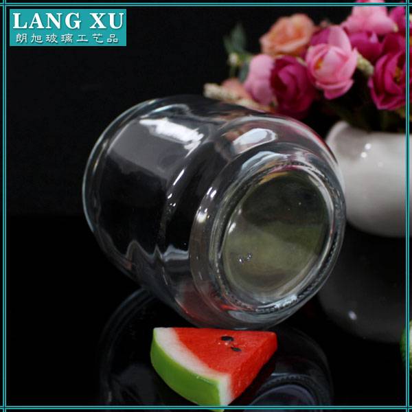 Stocked ceramic glass candle container with lid