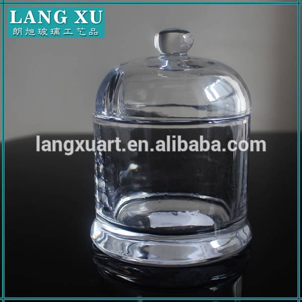 Handmade wholesale clear glass spice jar with spoon