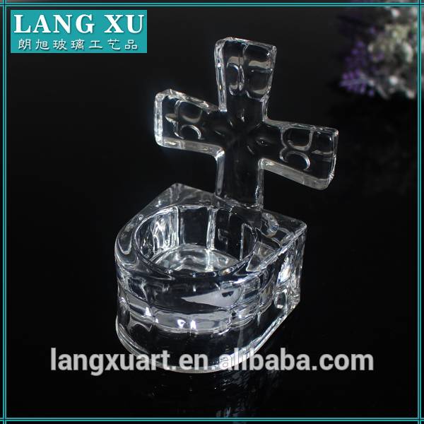 crystal church cross tea light holder