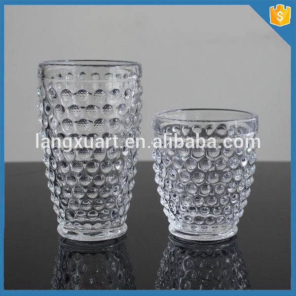 LXHY-T068 Hobnail cheap crystal drinking glass tumbler glass