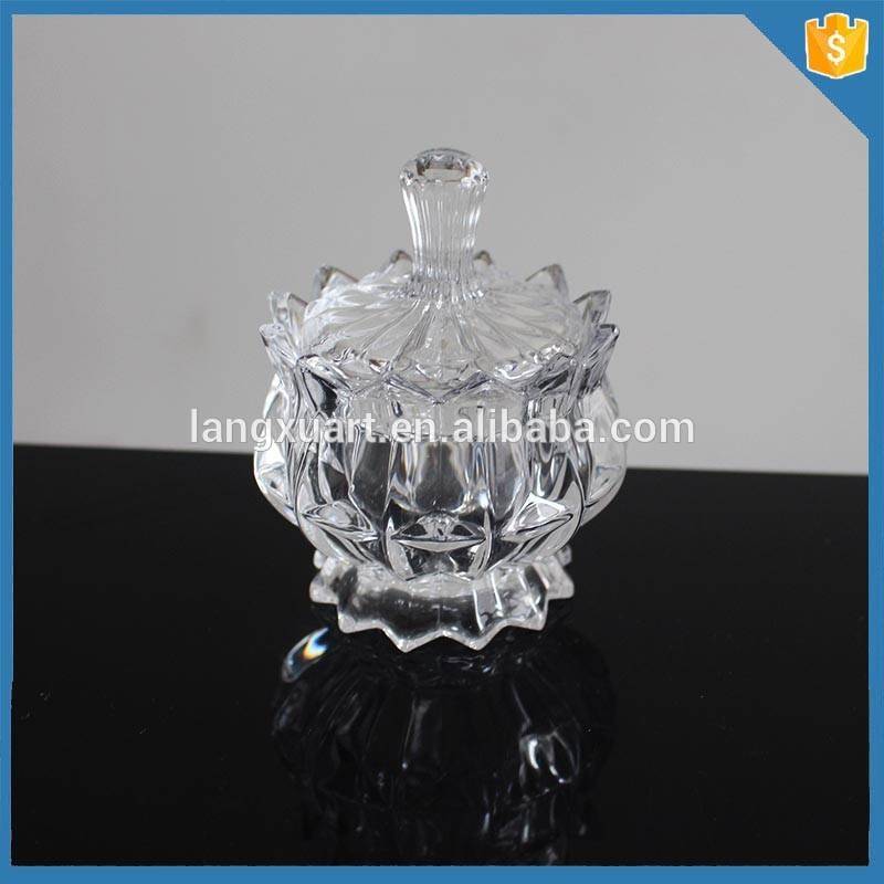 Crystal small decorative covering cholocate cookie jar glass