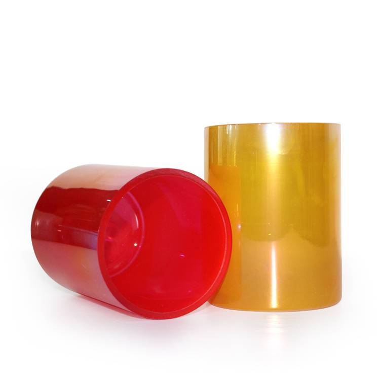 LX-GB658 wholesale home decor red or yellow colored pearlized finish candle holder colored glass
