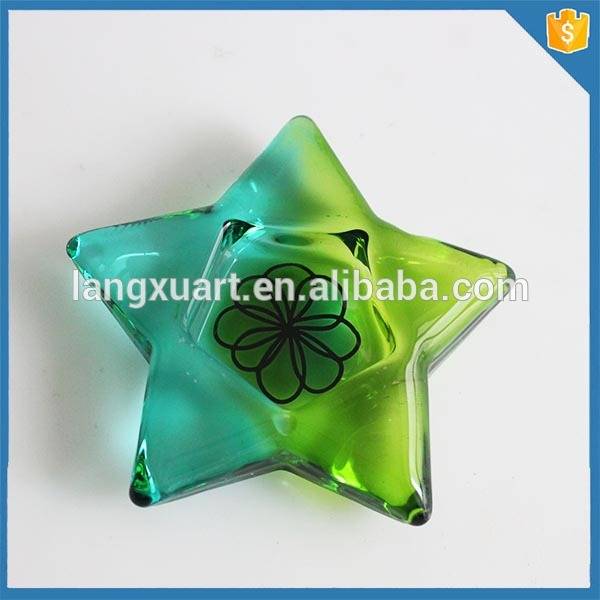green five-star bulk glass star candle holders