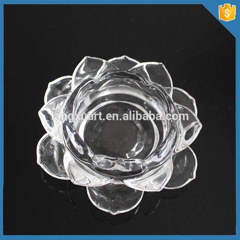 Clear crystal lotus flower candle holder wedding favors