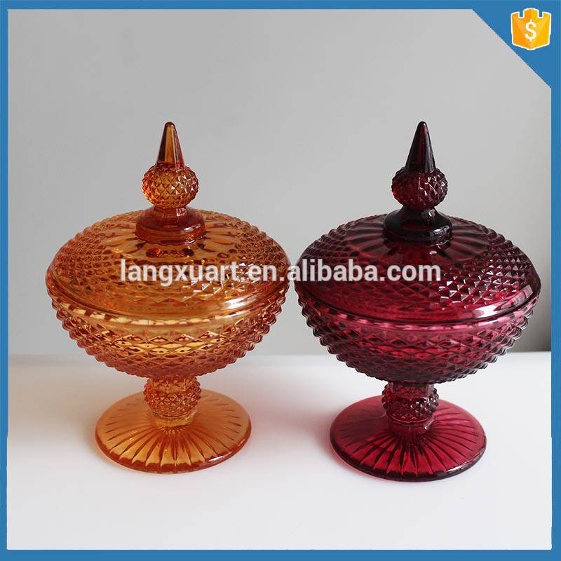LXHY-EL9523 colored candle jars glass
