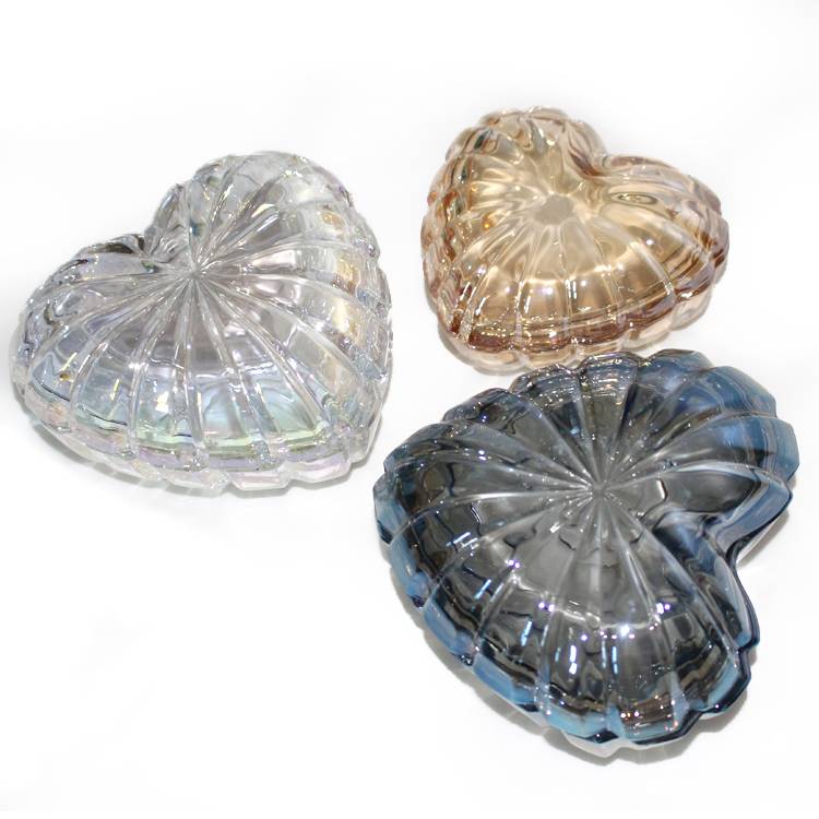 Clear color heart shape candy glass jar for souvenir