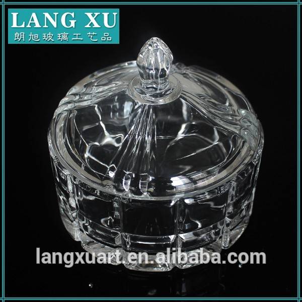 LX-T101 Manufacture Glass crystal engrave christmas tree Canister