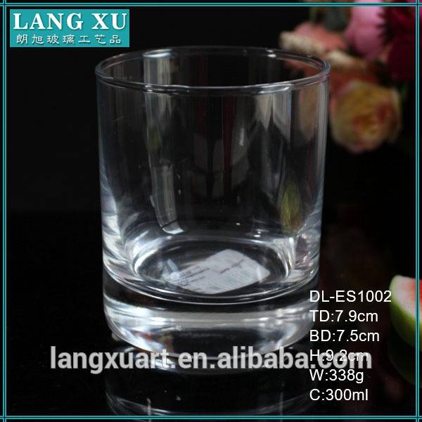 300ml empty clear thick wall thick bottom decorative crystal glass candle cup
