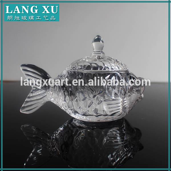 wholesale animal-shaped glass jar fish shape glass animals jars glass jar for candy