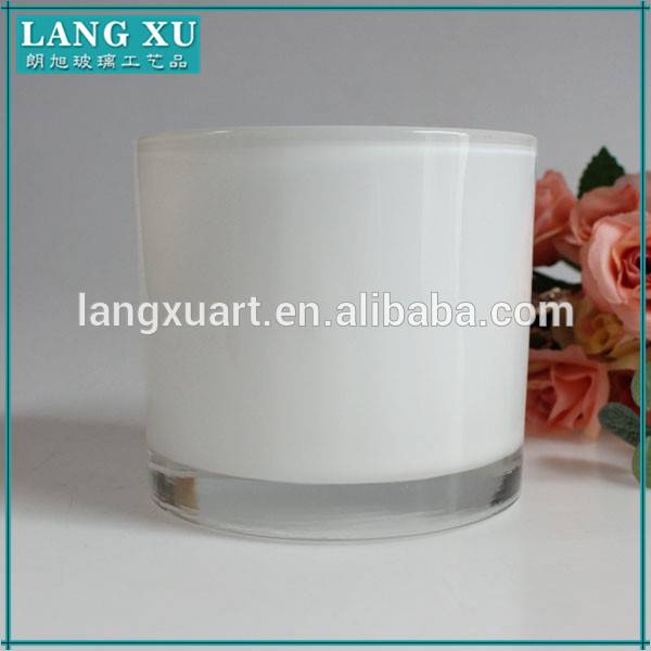 LXSX-GB067White glass candle cup holder