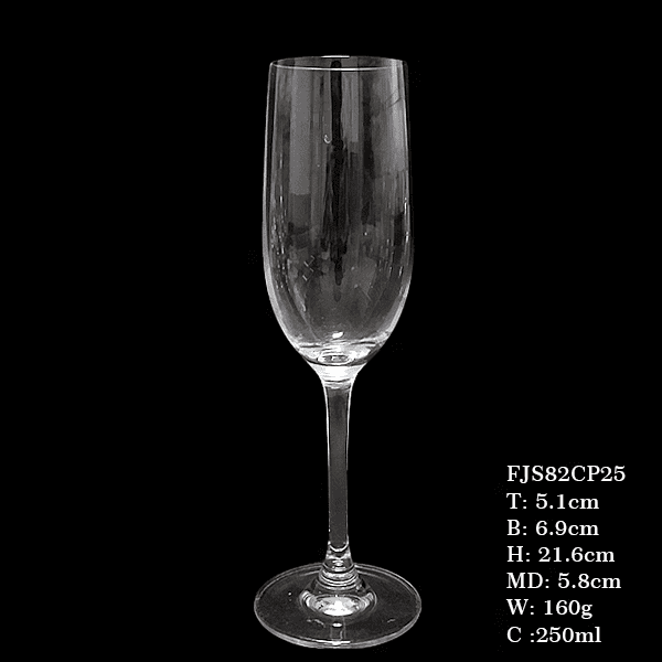 Wholesale glassware drinking tableware mouth blow crystal clear champagne flutes glass