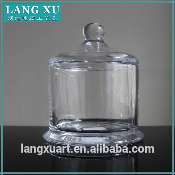 LXHY-T012 chinese glass display candy box wholesale with glass dome lid