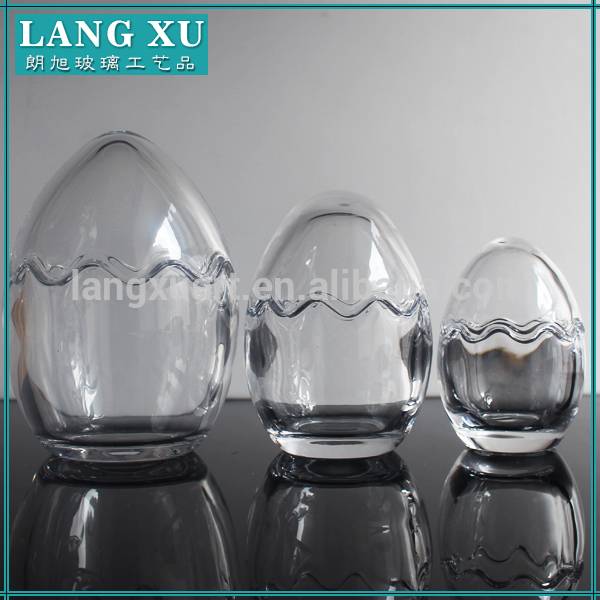 Simple New Design mini egg shaped glass jar for pudding jelly storage