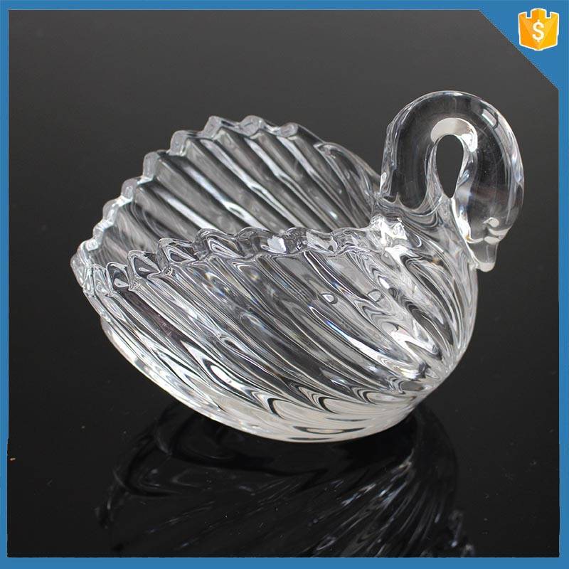 New Product glass swan glassware for candles