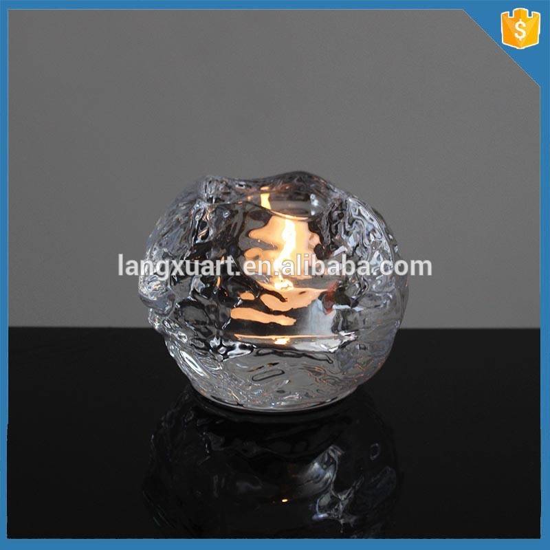 LXHY-EC0639 ornament crystal ball meteorolite shape falling stone tealight candle holder