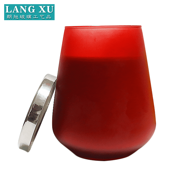 scented Christmas red color perfumed candles luxury glass candle jar in bulk