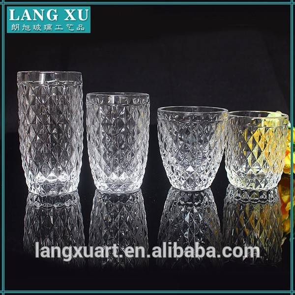 LX-B042 glass drinkware tableware crystal diamond shape whiskey glass cup