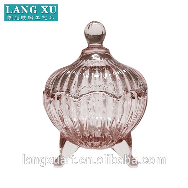 LXHY-T013-1 9.3×13.5cm European luxcury crystal glass sugar bowl and candy jar with lid