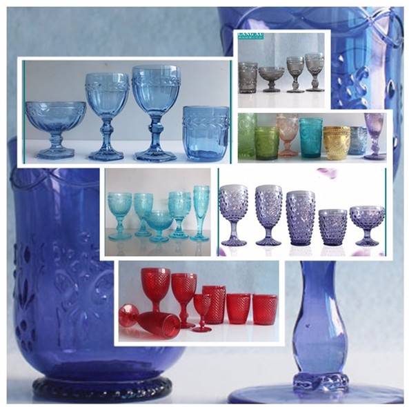 LX-B042 diamond cut pattern vintage green colored wine glasses wholesale whisky glass cups for wine