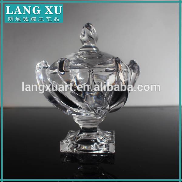 crystal container gem glass candy jar with lid