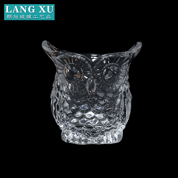 animal-shaped glass jar glass owl candle holder