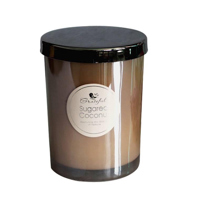 luxury 8×10.5cm 235g hot sale stainless steel lid scented candle in glass jar